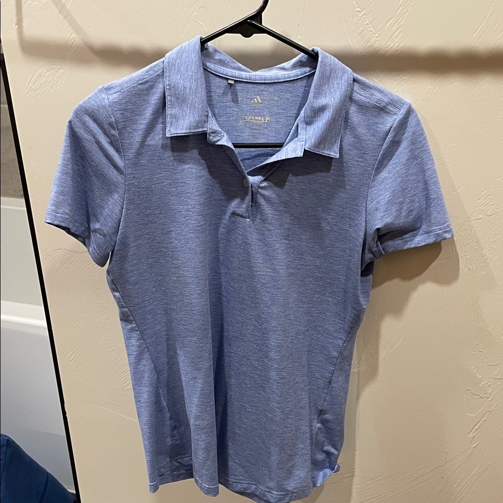 Adidas Heathered Blue Polo Shirt